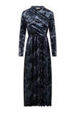 Floral Velour Mock Wrap Maxi Robe