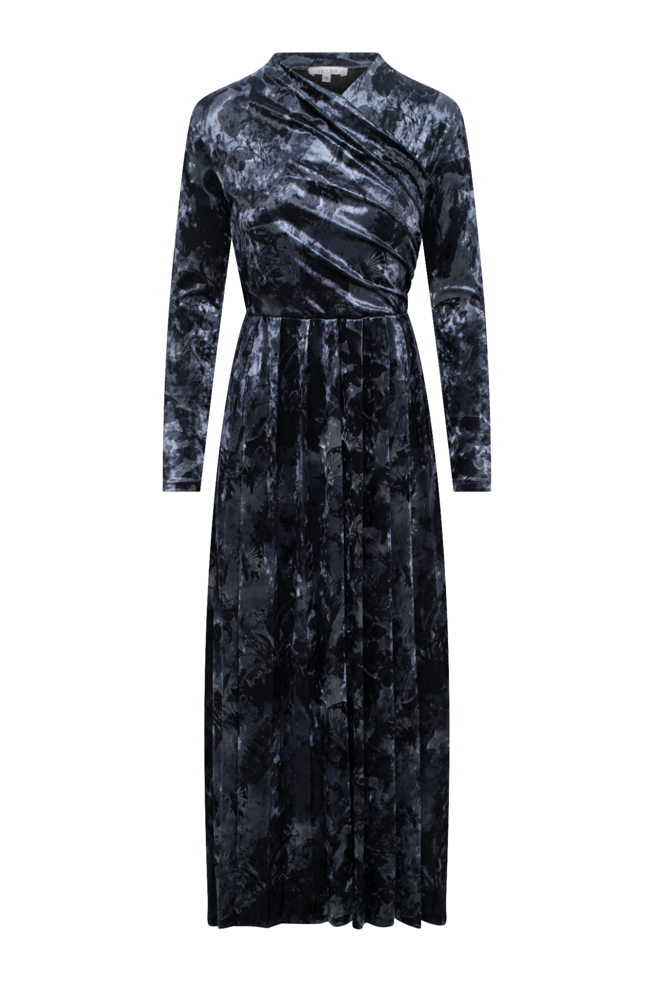 Floral Velour Mock Wrap Maxi Robe
