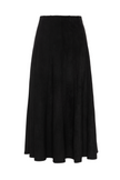 Suede Paneled Skirt