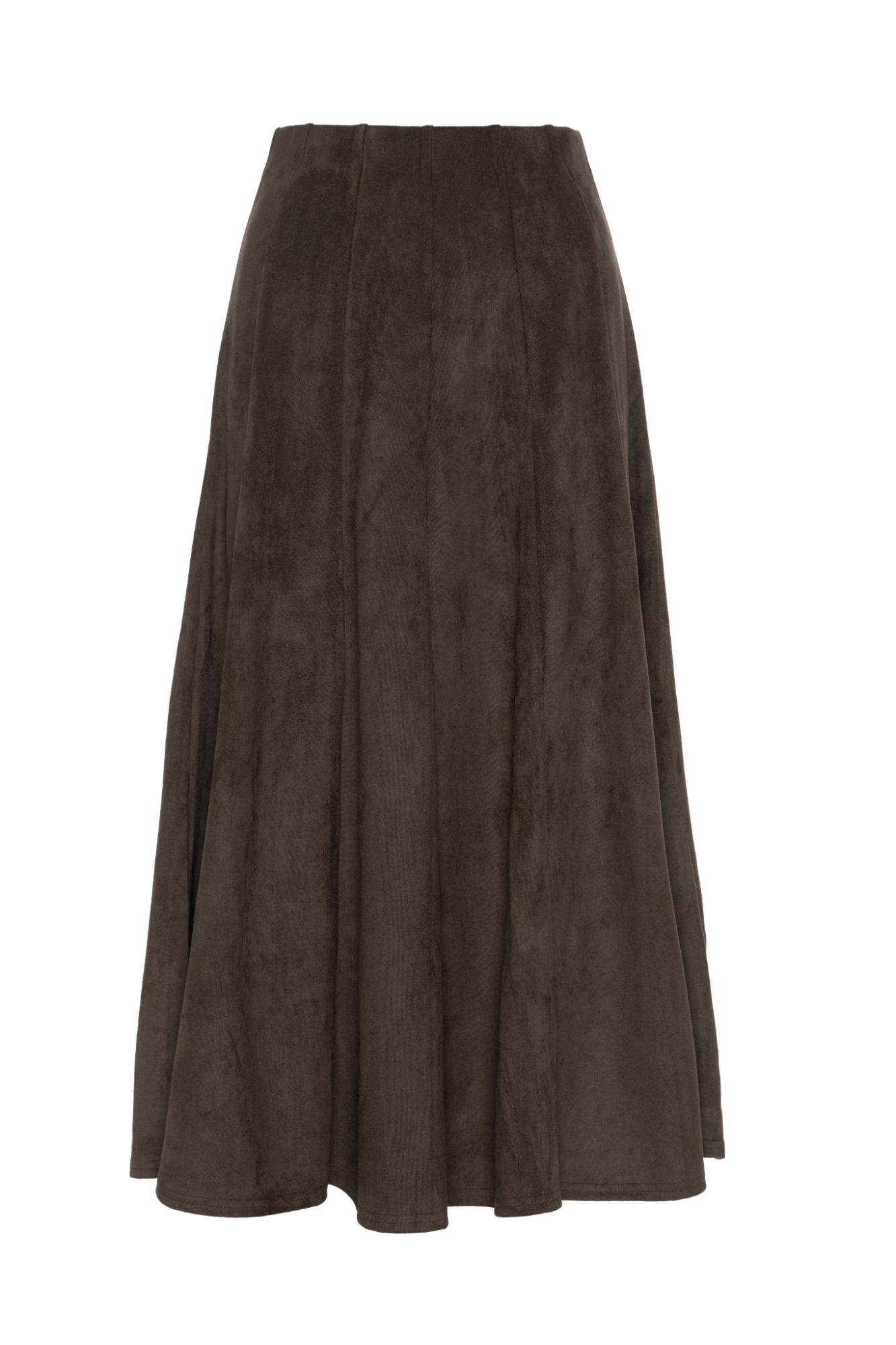 Suede Paneled Skirt