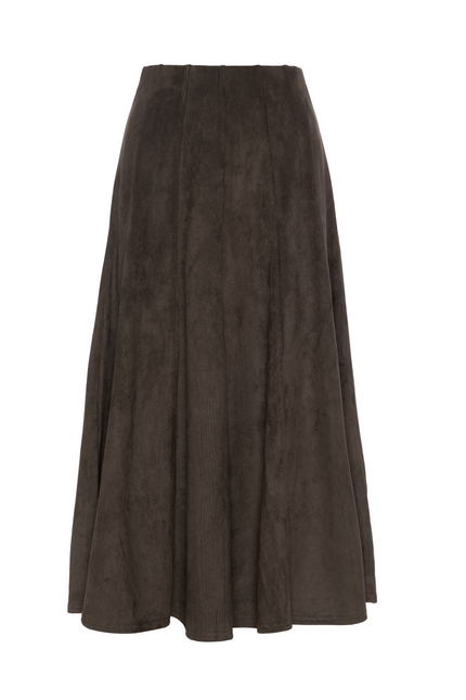Suede Paneled Skirt