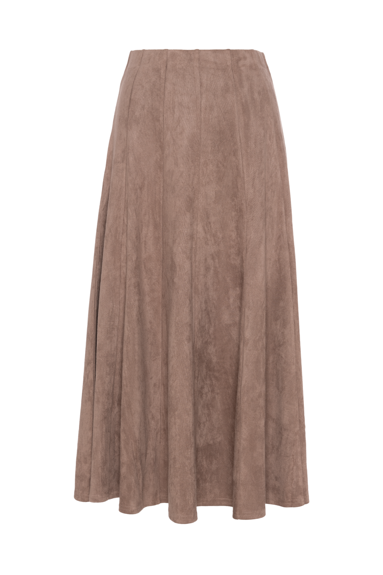Suede Paneled Skirt