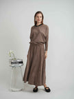 Suede Paneled Skirt