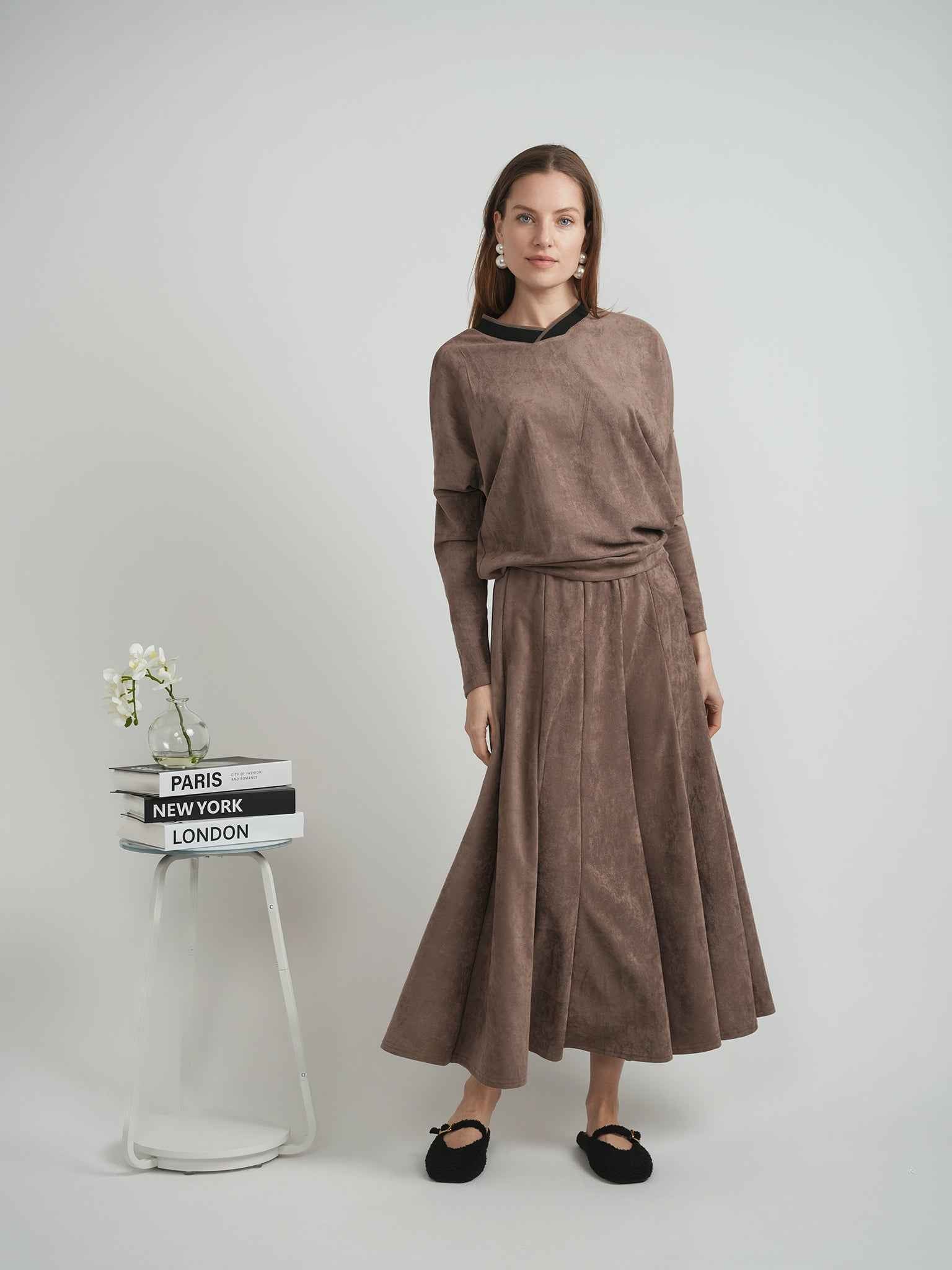 Suede Dolman Sweatshirt