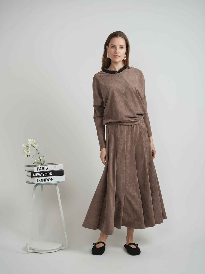 Suede Dolman Sweatshirt