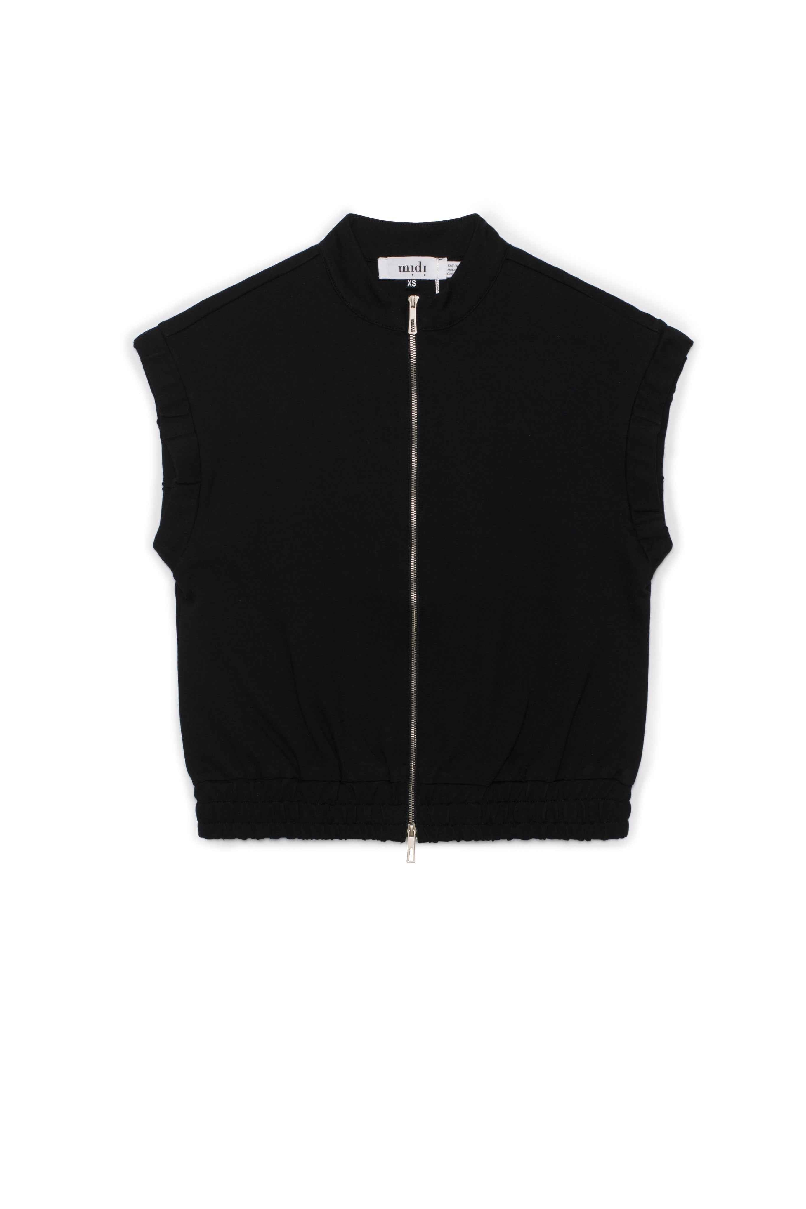 Ponte Knit Zip Down Vest