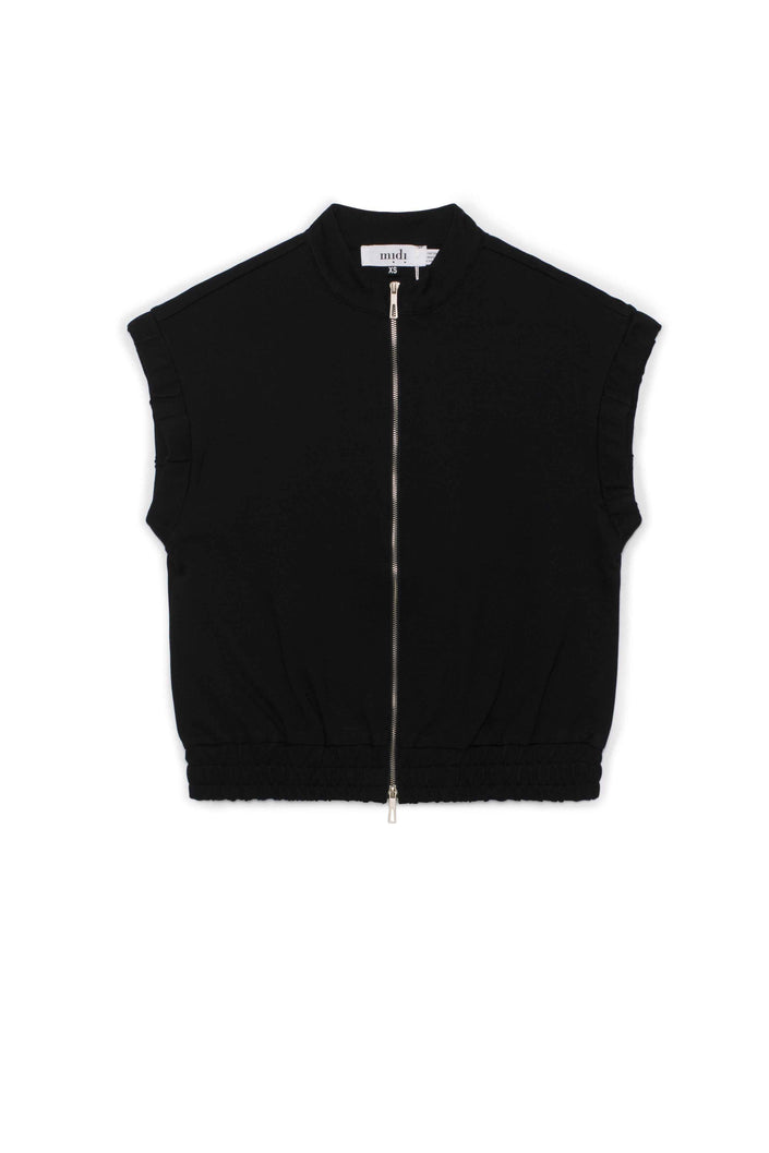Ponte Knit Zip Down Vest