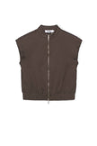 Ponte Knit Zip Down Vest