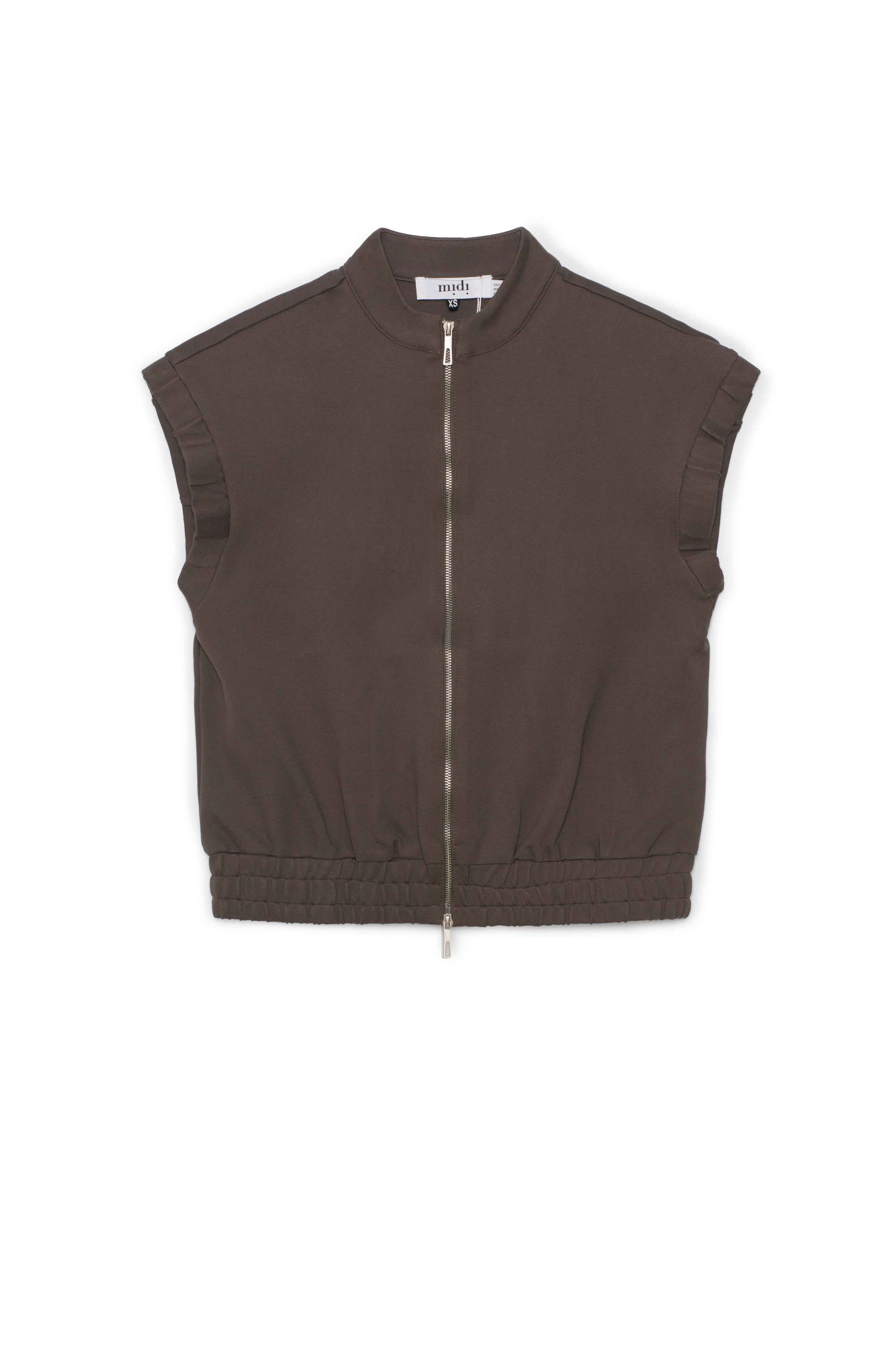 Ponte Knit Zip Down Vest
