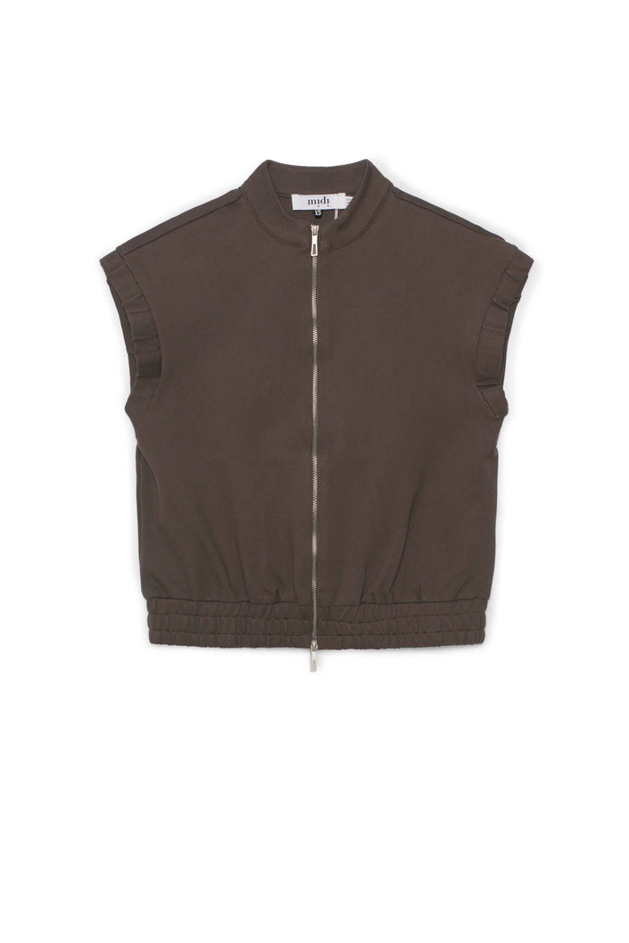 Ponte Knit Zip Down Vest