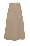 Leather Paneled Midi Skirt