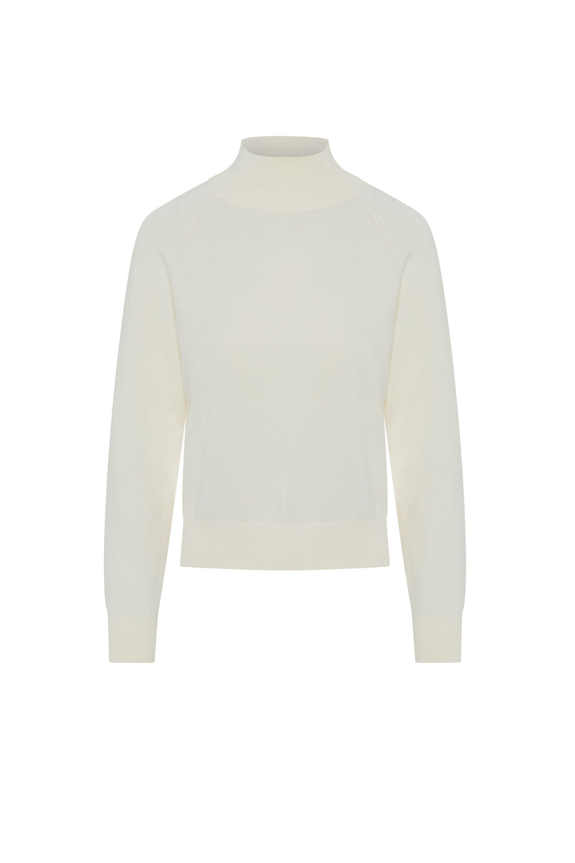 Raglan Sleeves Mock Neck Sweater