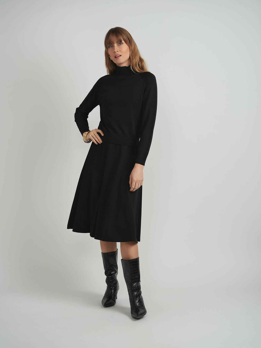 Raglan Sleeves Mock Neck Sweater