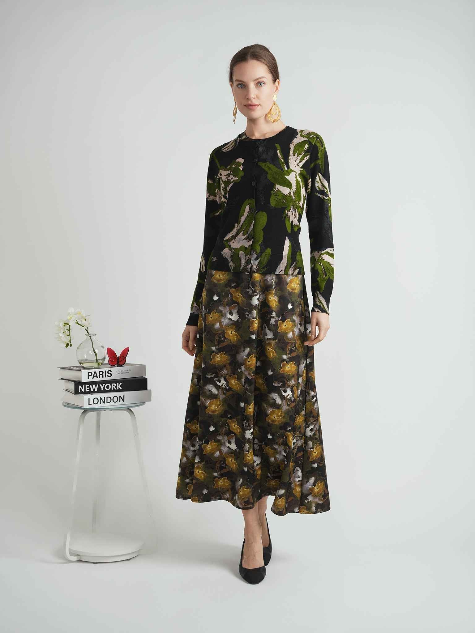 Printed Maxi Jumper Sweater Set