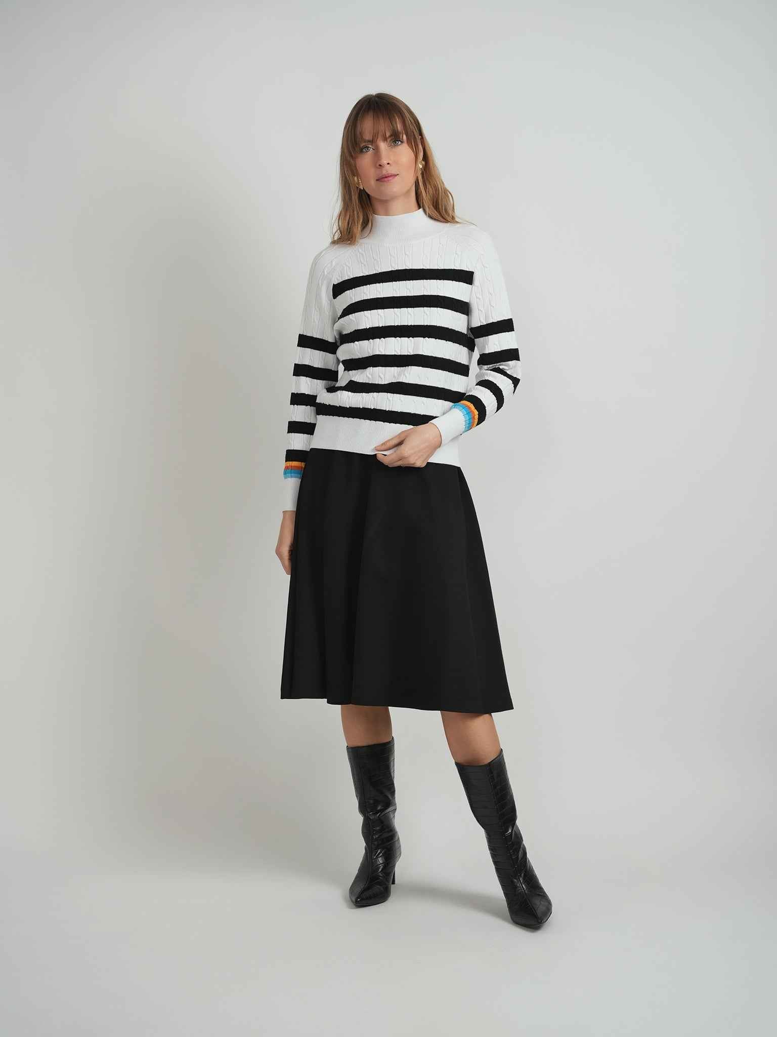 Striped Cable Knit