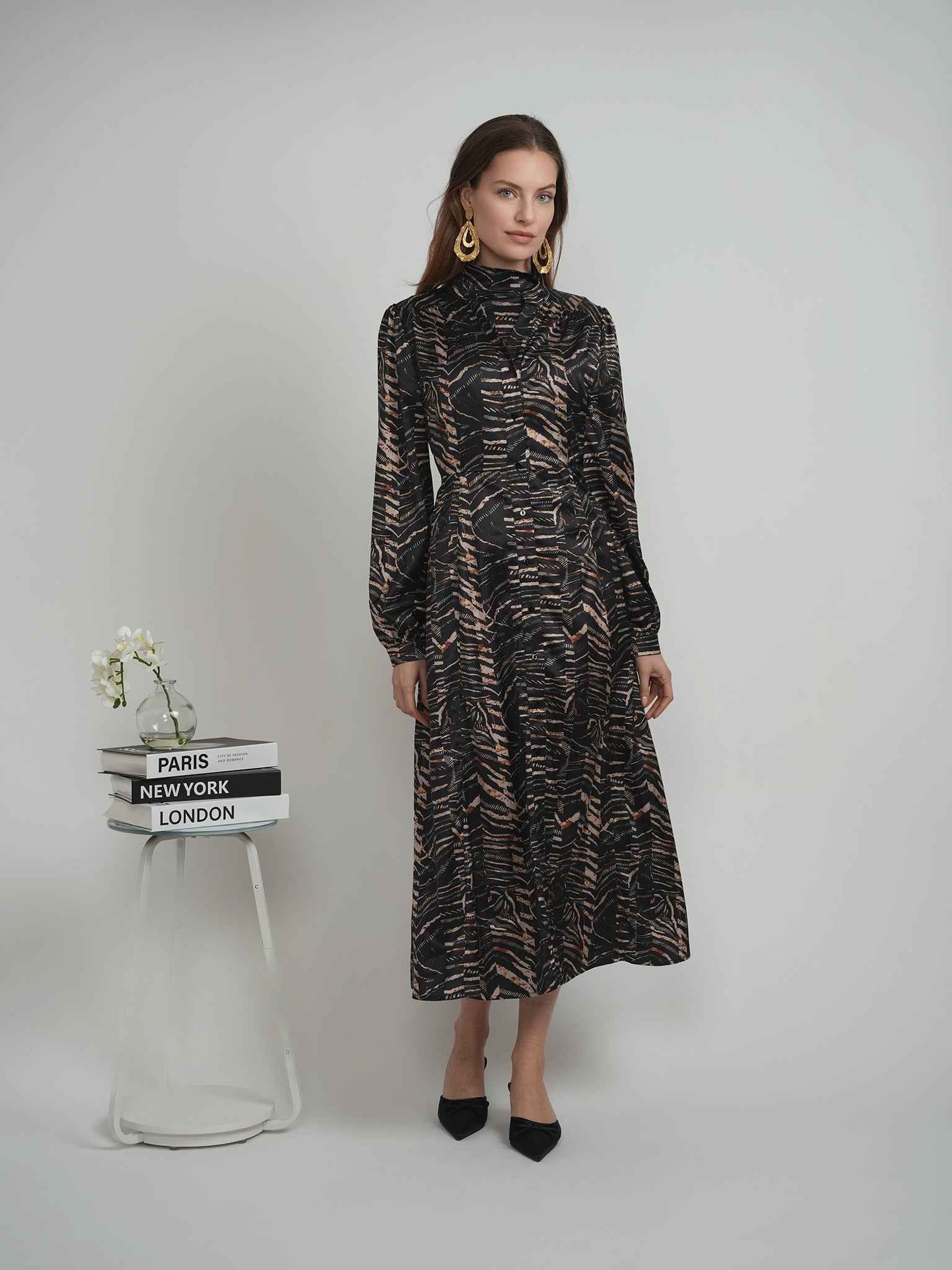 Printed Midi Dress Set