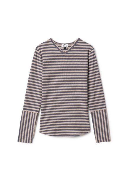 Stripped Vneck Top