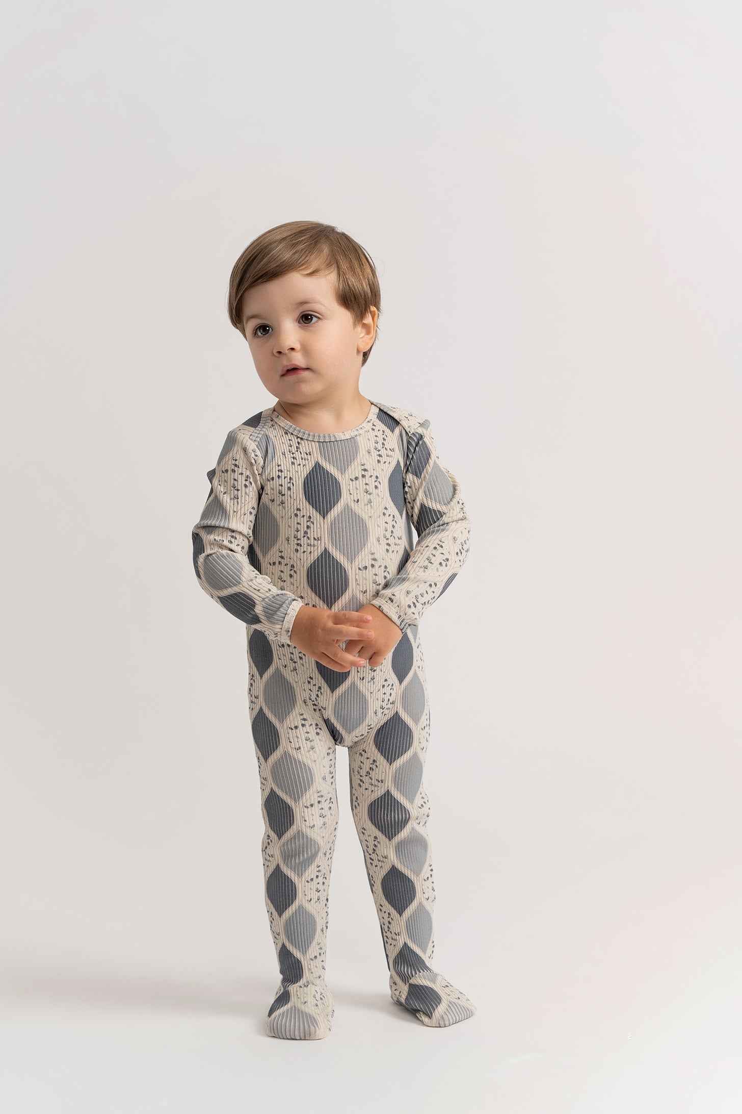 Pattern Print Rib Onesie