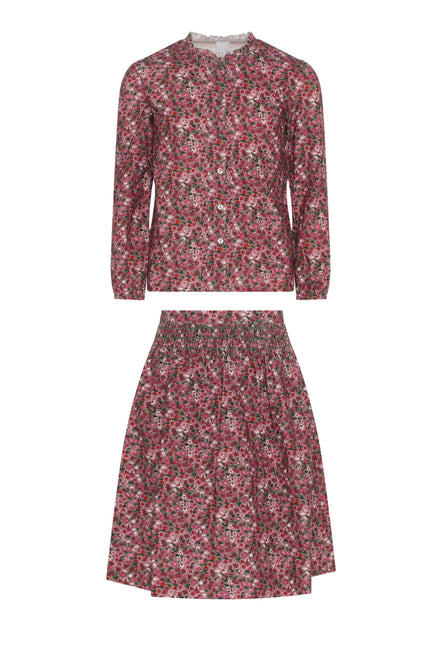 Flower Print Lace Skirt Set