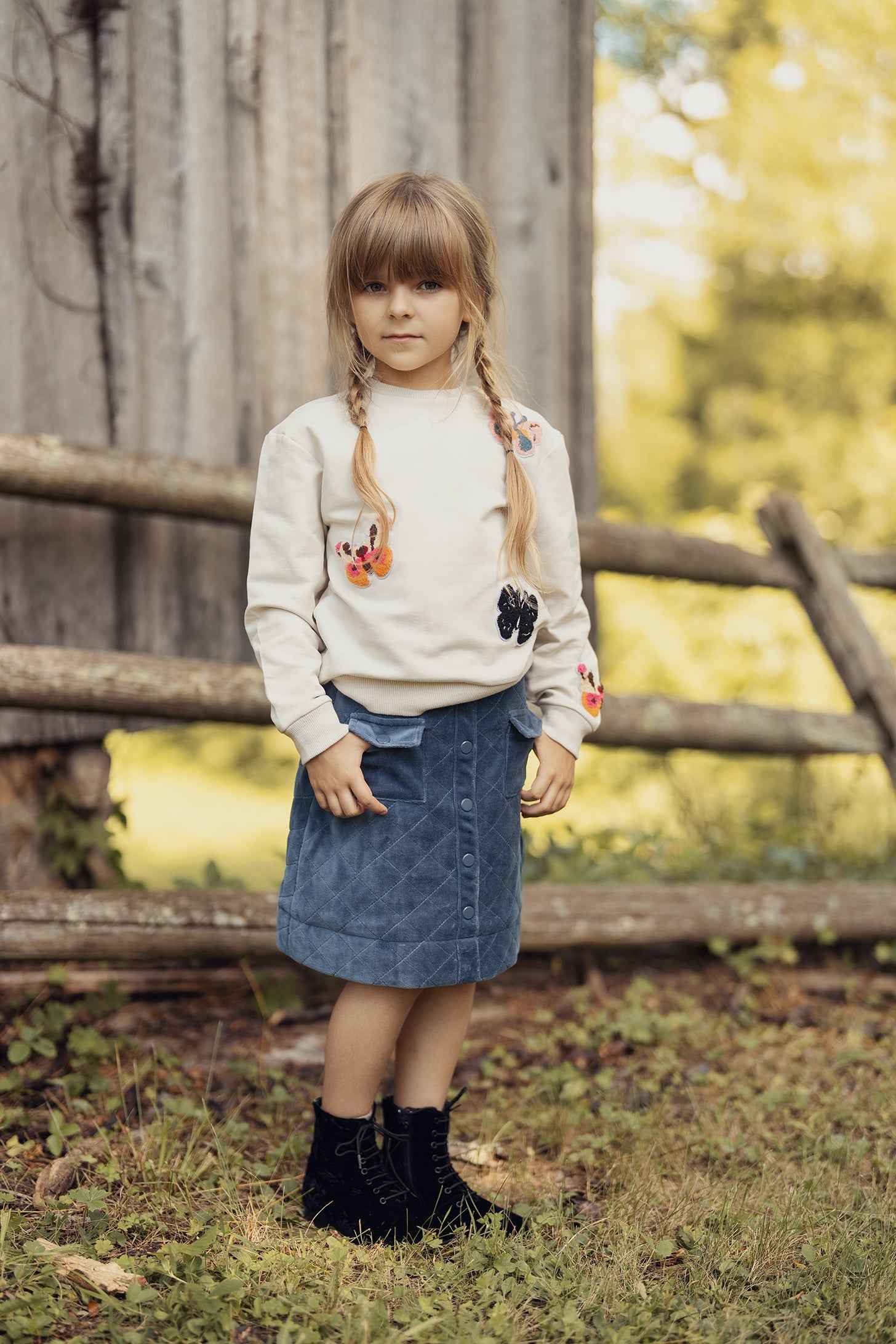 Quilted Velour Skirt