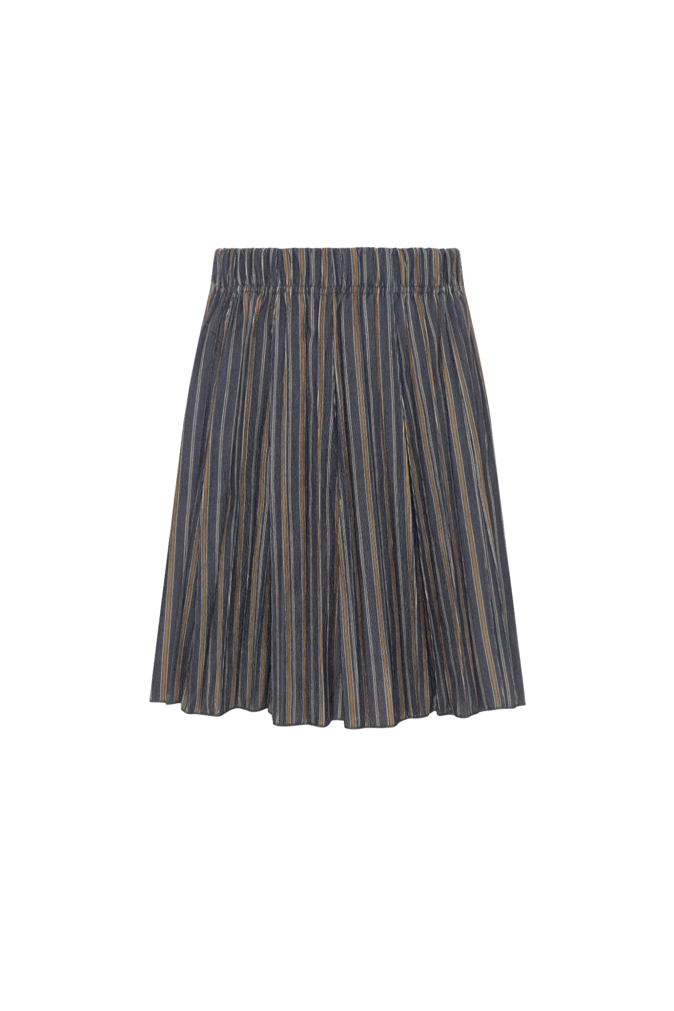 Stripe Corduroy Crinkle Pleating Skirt