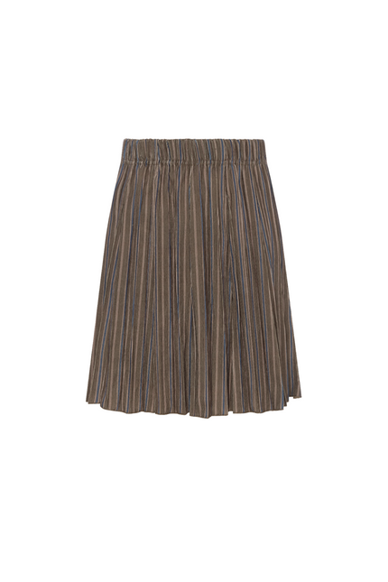 Stripe Corduroy Crinkle Pleating Skirt