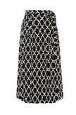 Pleated Printed Wrap Skirt