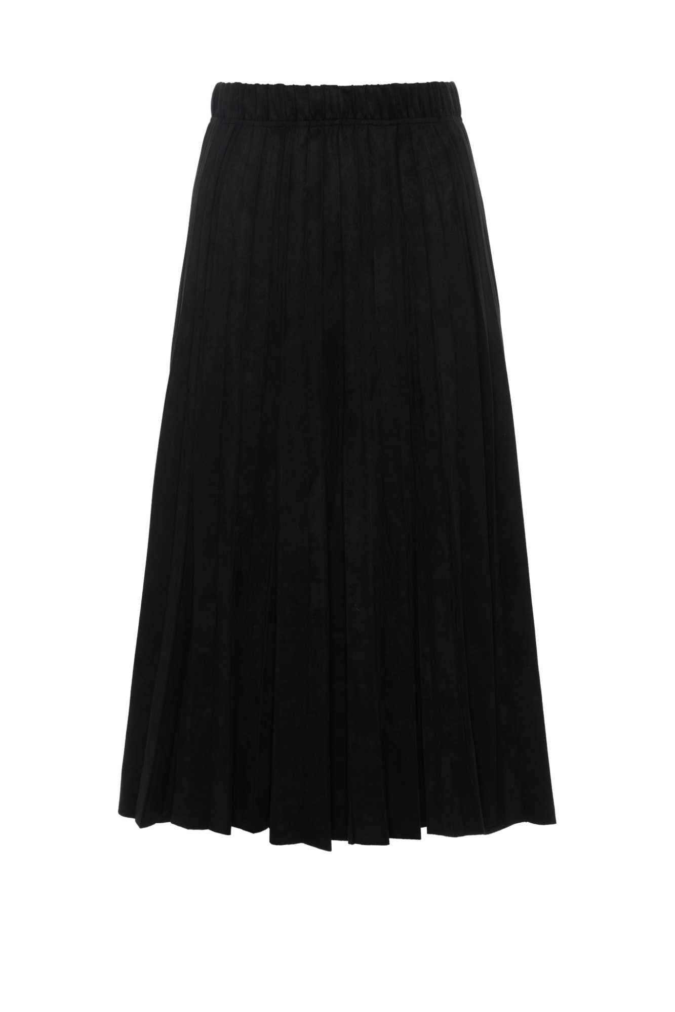Suede Midi Pleated Skirt