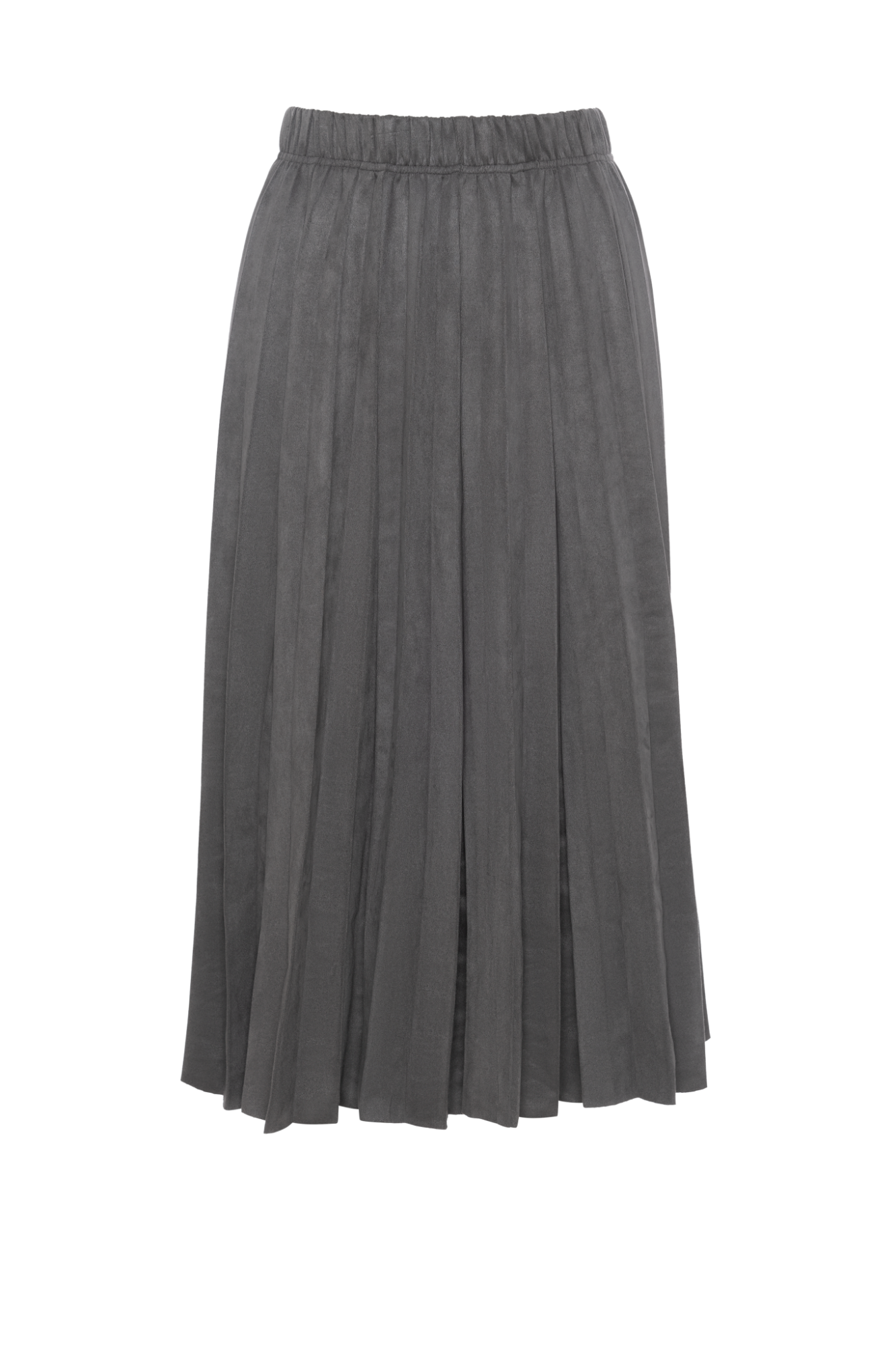 Suede Midi Pleated Skirt