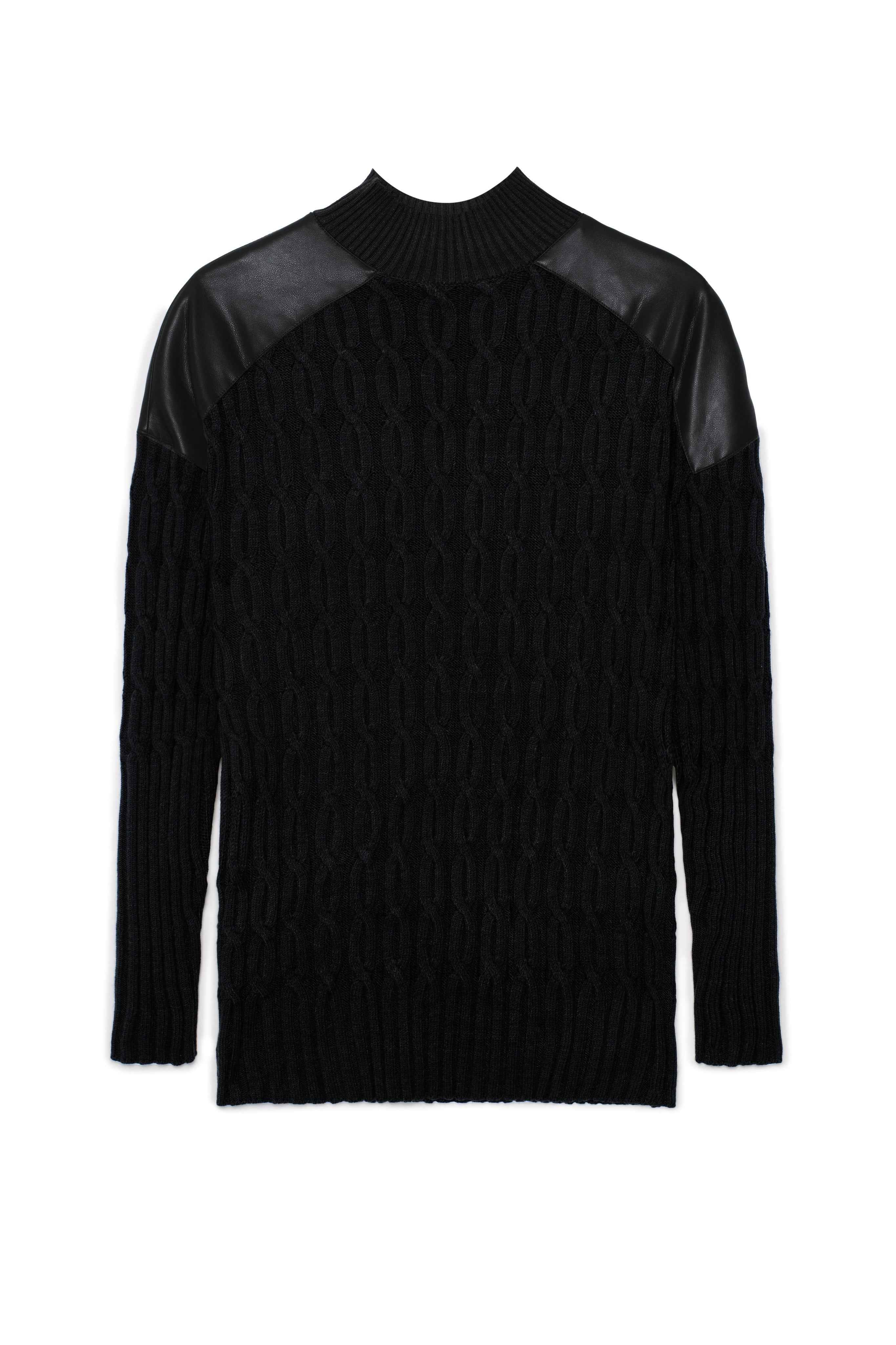 Maternity Dolman Leather Combo Sweater