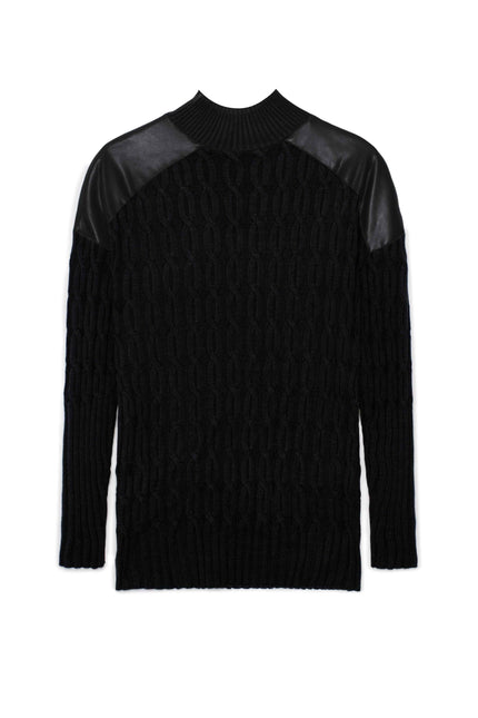 Maternity Dolman Leather Combo Sweater