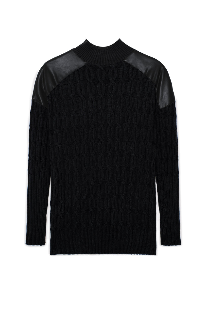 Maternity Dolman Leather Combo Sweater