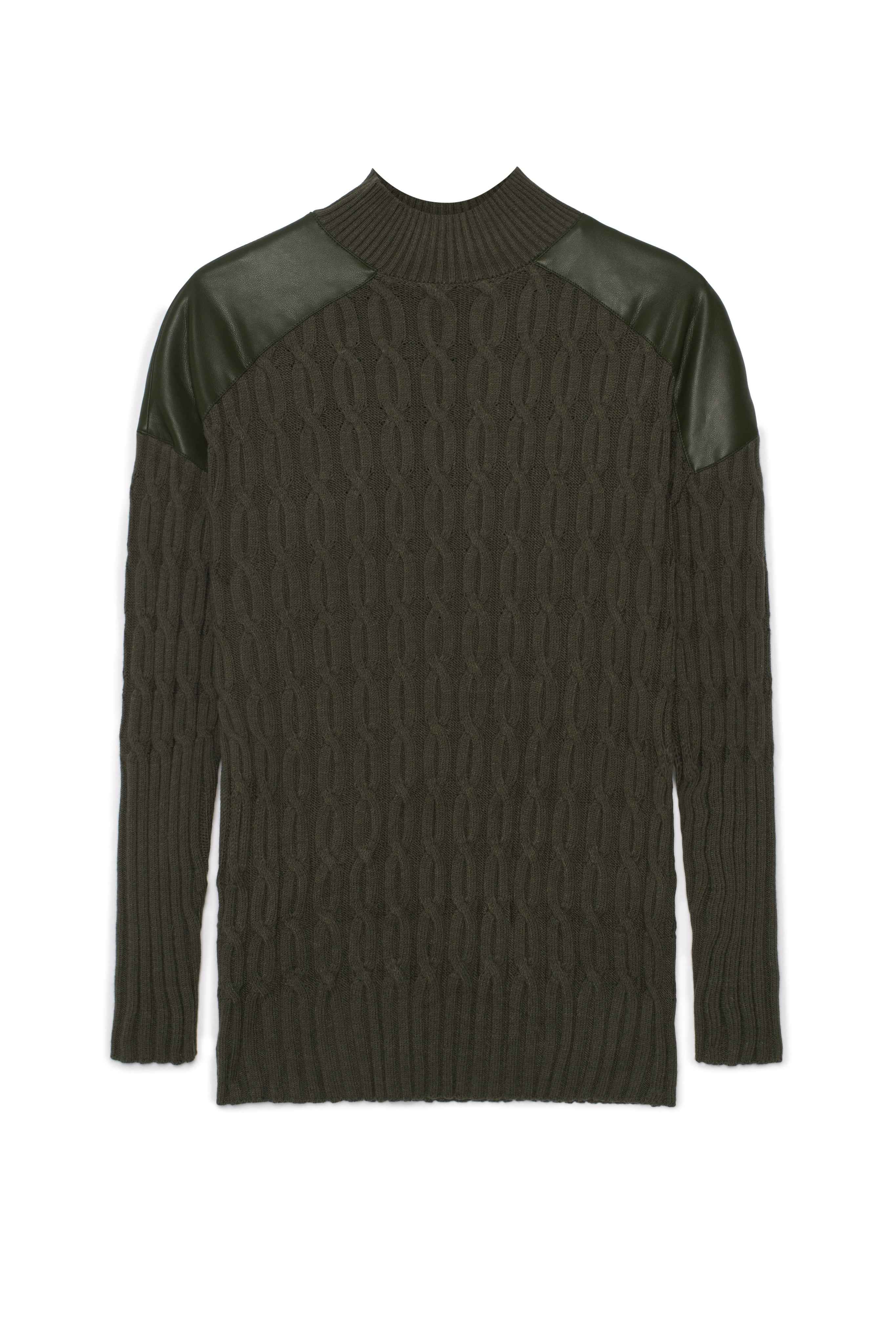 Maternity Dolman Leather Combo Sweater