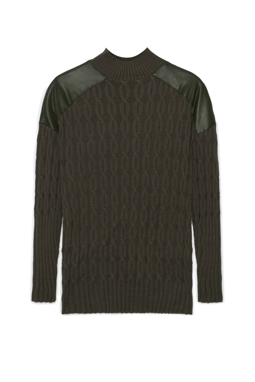 Maternity Dolman Leather Combo Sweater