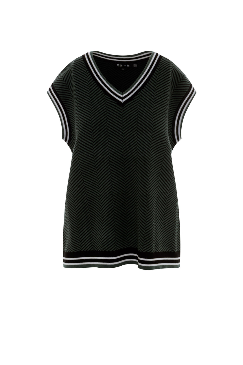 Maternity Herribone Knit Vest