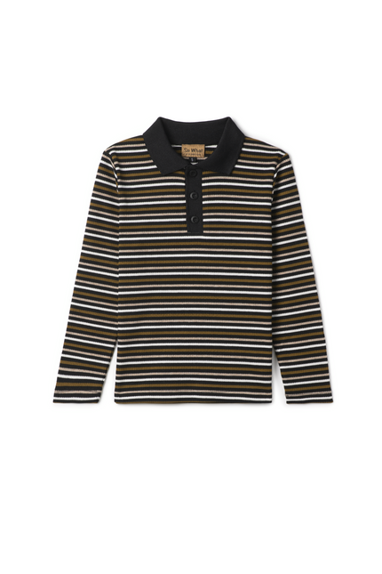 Waffle Stripped Polo