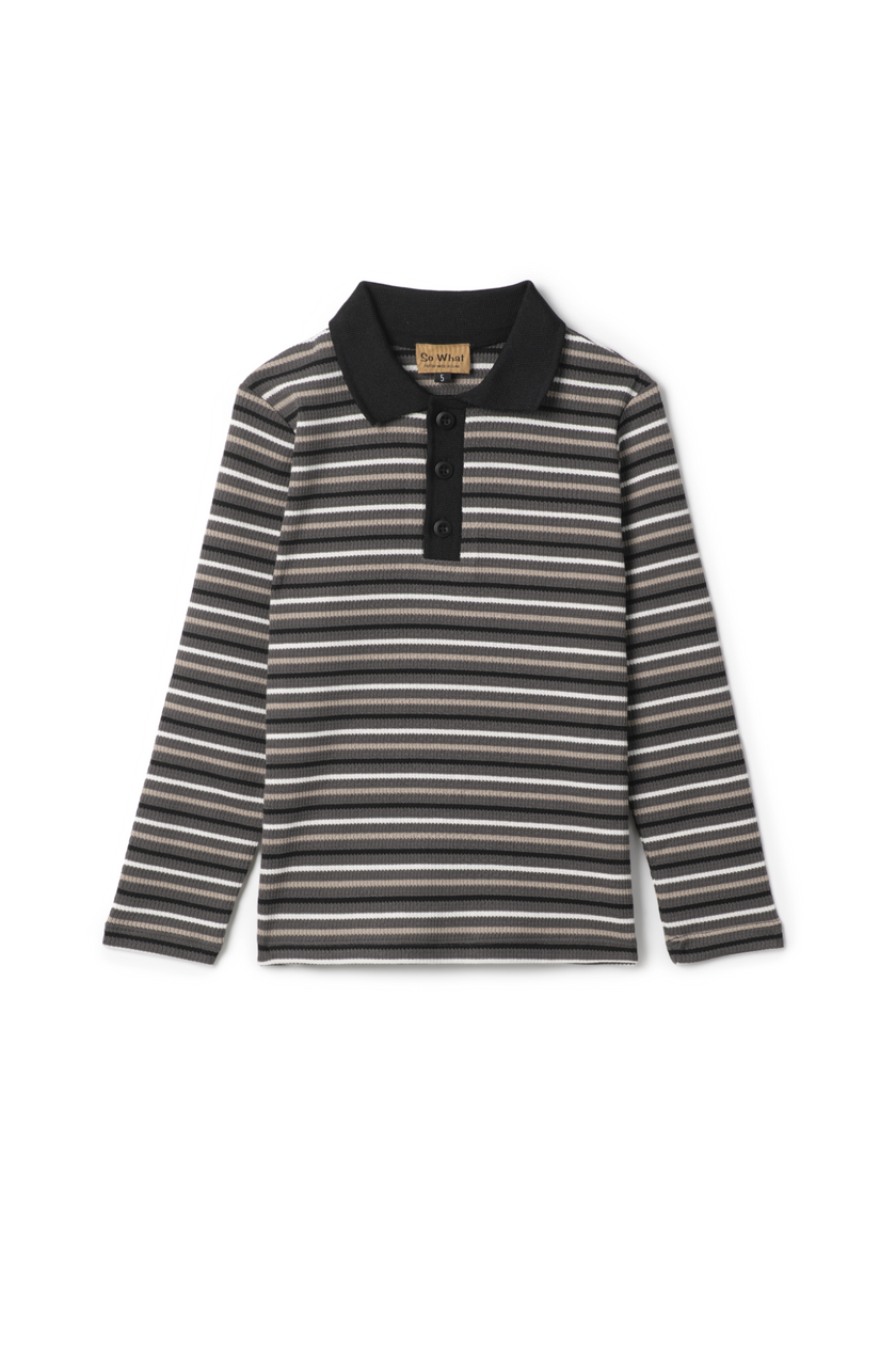 Waffle Stripped Polo