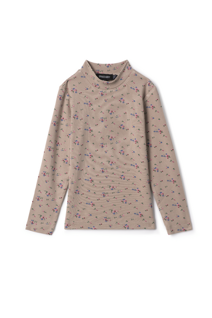 Floral Printed Mock Neck