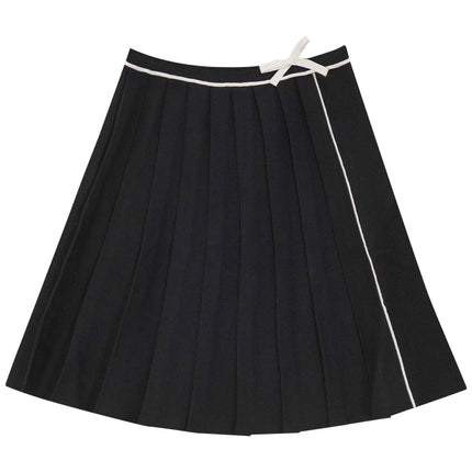Pleated Knit Skirt