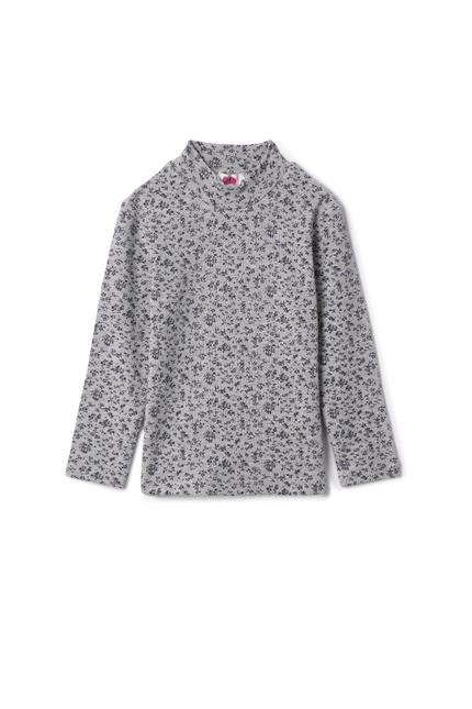 Floral Printed Mock Neck Top