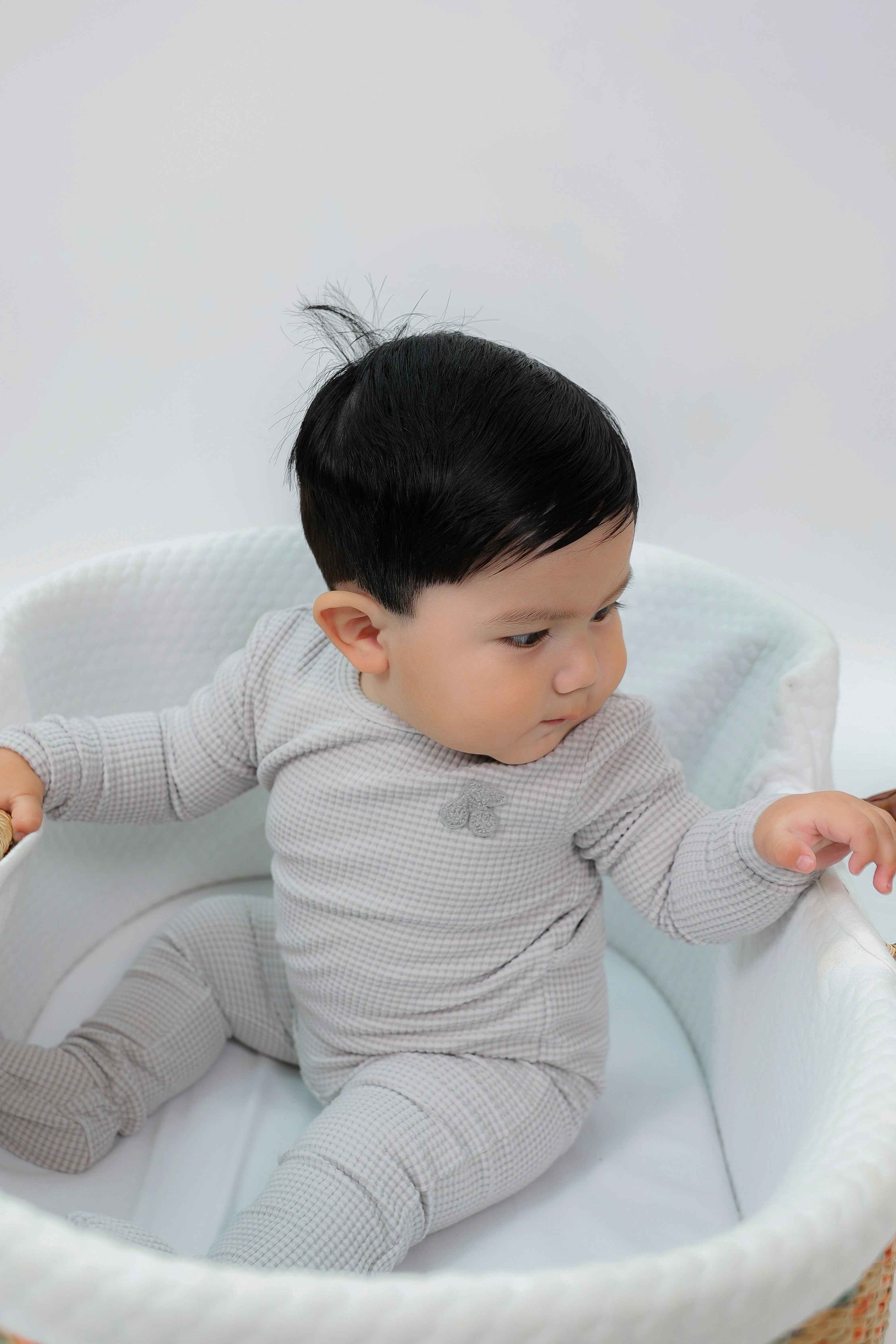 Stripped Hook Stitch Applique Onesie