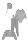 Waffle Knit Overall Set