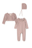 Waffle Knit Onesie Cardigan Set