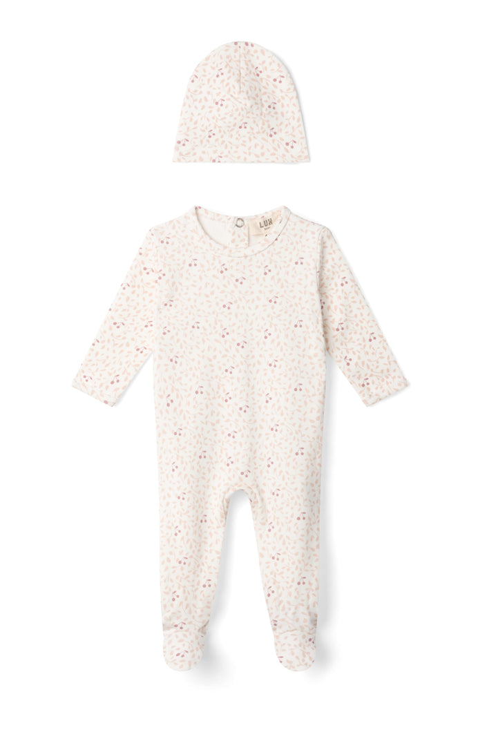 Branch and Cherry Print Onesie