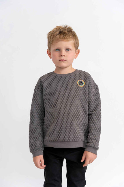 Quilted Smiley Love Sweatshirt