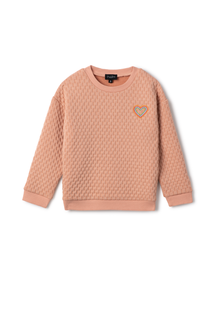 Quilted Smiley Love Sweatshirt