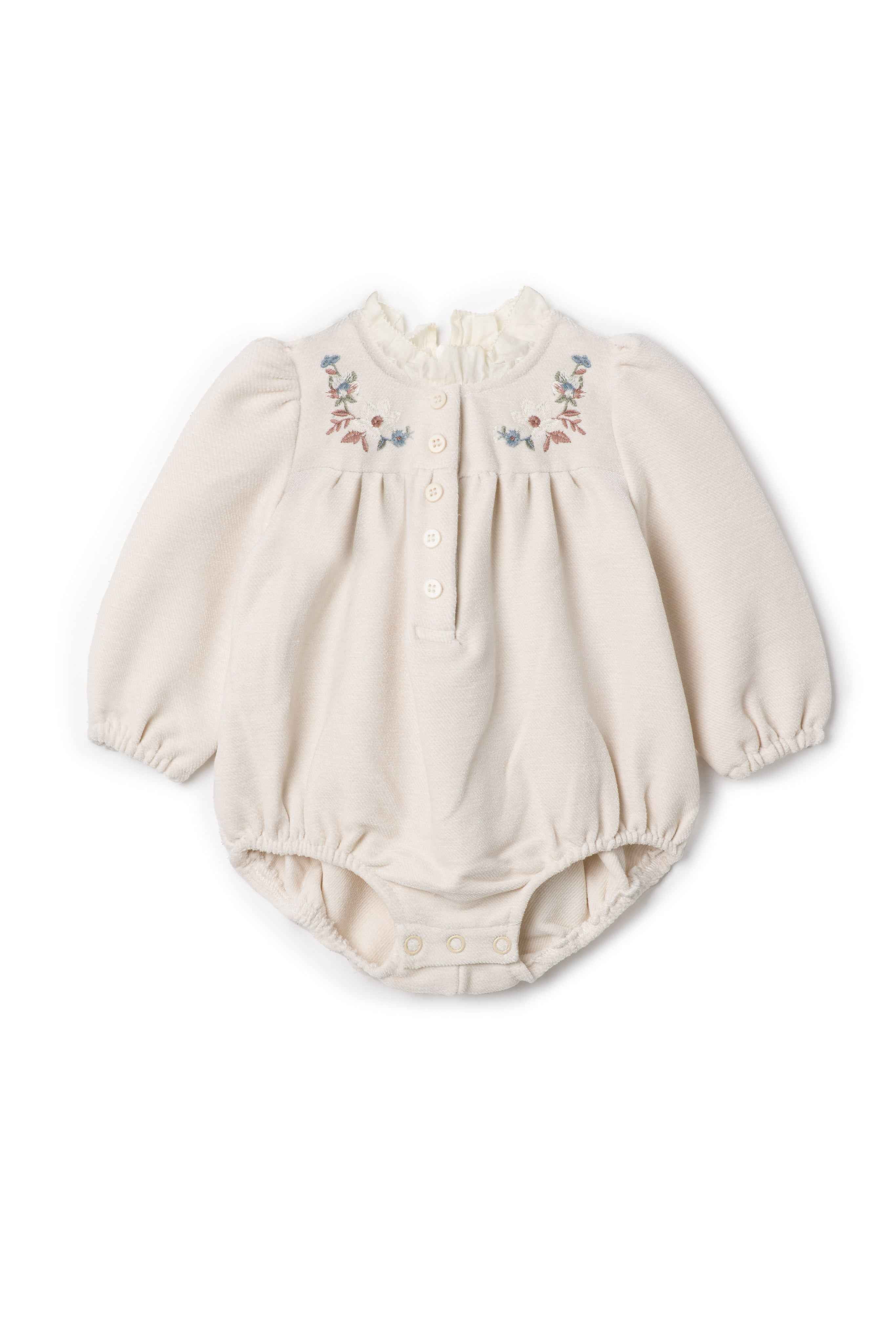 Velvet Embroidered Floral Bubble