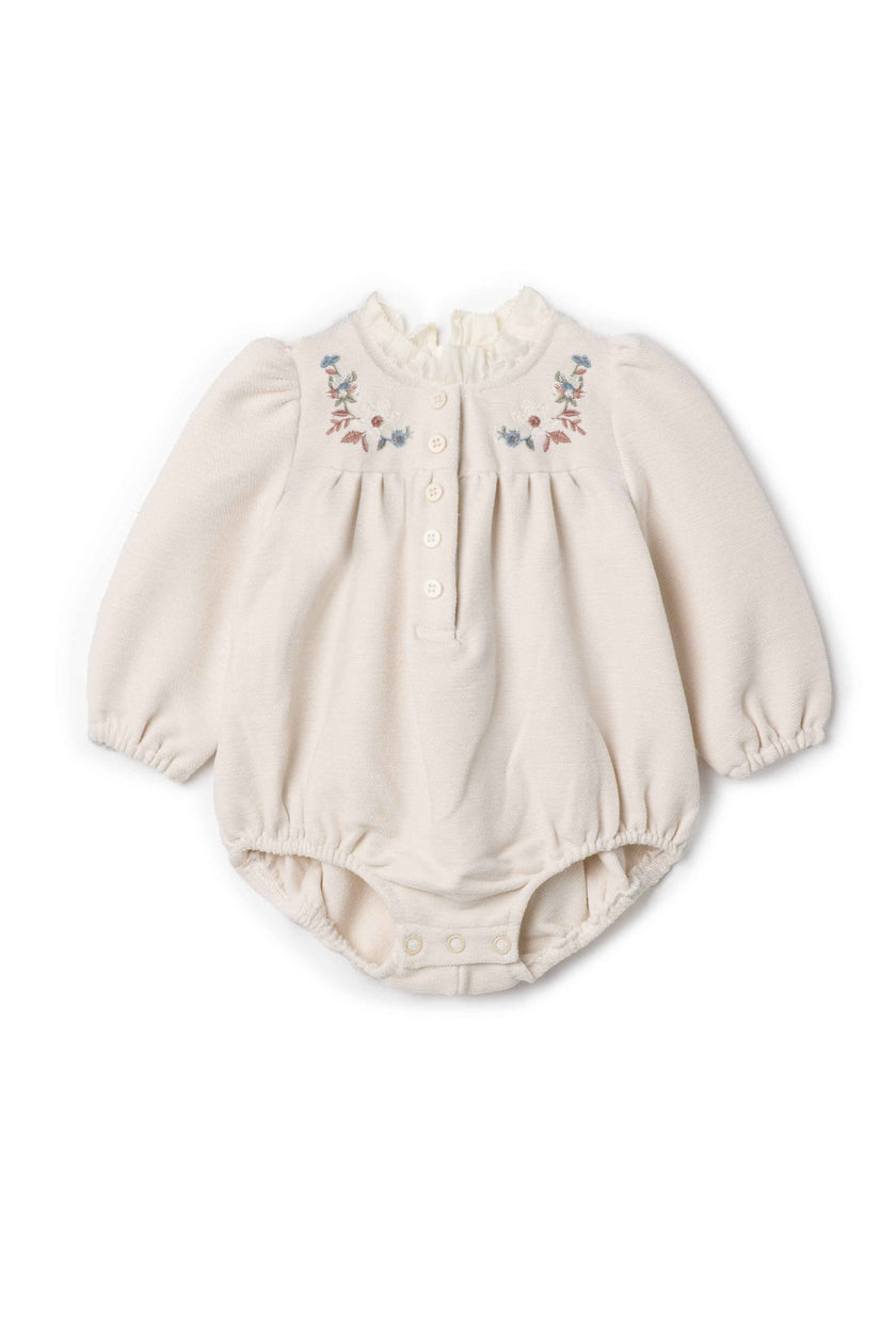 Velvet Embroidered Floral Bubble