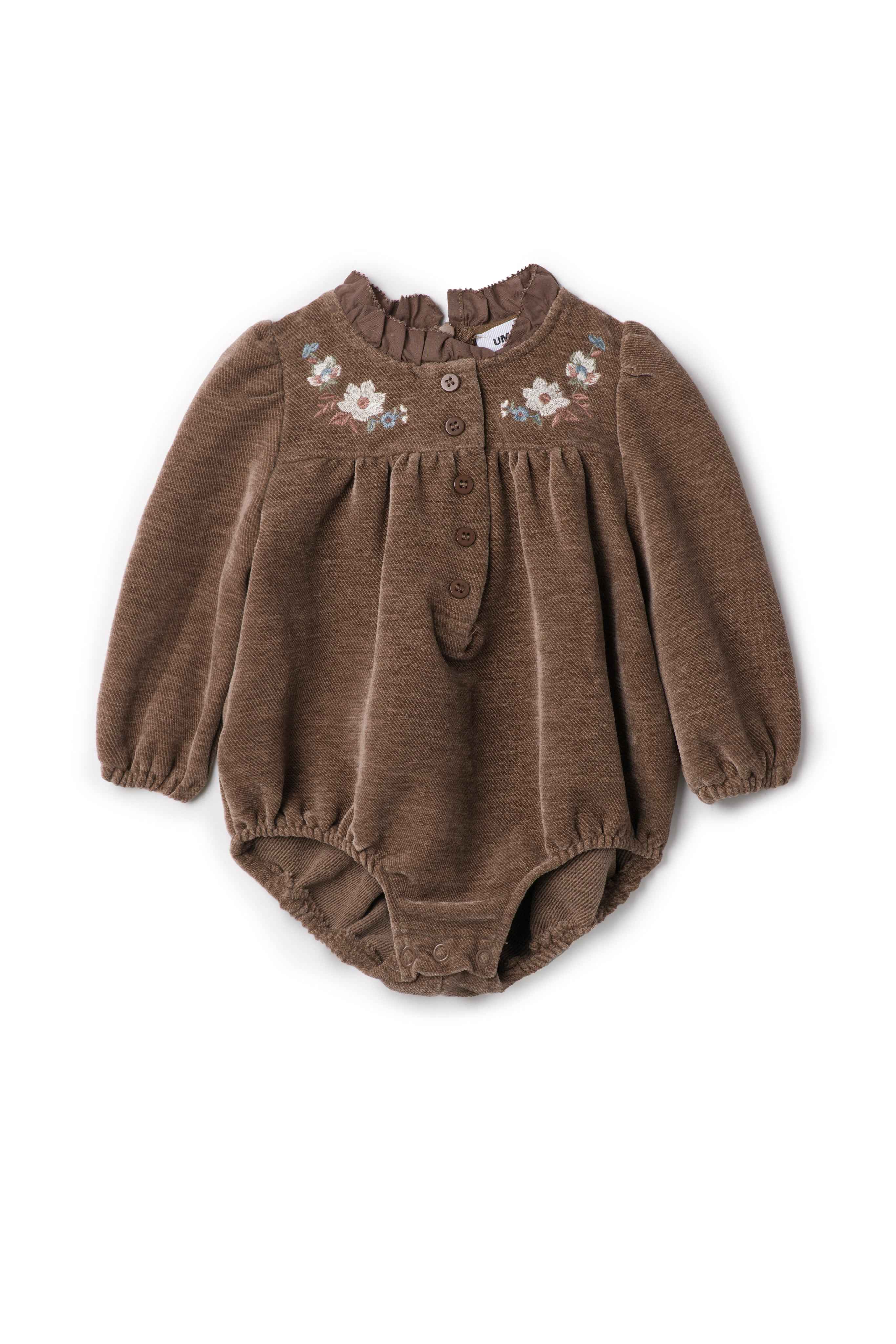 Velvet Embroidered Floral Bubble