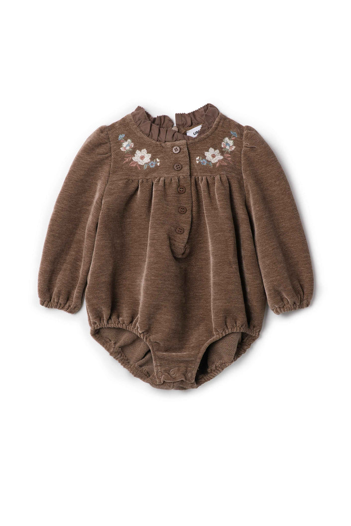 Velvet Embroidered Floral Bubble